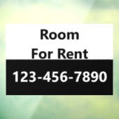 Kamer Te Huur Zwart en Wit Telefoonnummer Raamsticker (Vel 3)