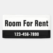 Kamer Te Huur Zwart-wit Sjabloon Spandoek (Horizontaal)