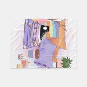 KAMER VAN EEN GEWELDIGE ANIME, MEISJE, MAKE-UP FLEECE DEKEN (Voorkant (Horizontaal))