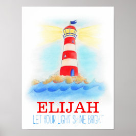 Kamer voor babyjongen vuurtoren citaat poster