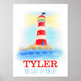 Kamer voor babyjongen vuurtoren citaat poster
