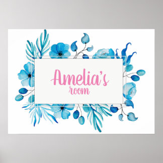 Kamer voor Floral-meisjes Poster