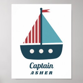 Kamer voor jongens met nautisch thema op maat poster