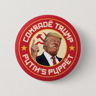 Kameraad Trump: Poetins marionet - Sovjet-illustra Ronde Button 5,7 Cm
