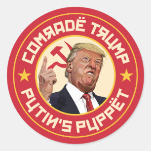 Kameraad Trump: Poetins marionet - Sovjet-illustra Ronde Sticker