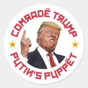 Kameraad Trump: Poetins marionettenillustratie van Ronde Sticker
