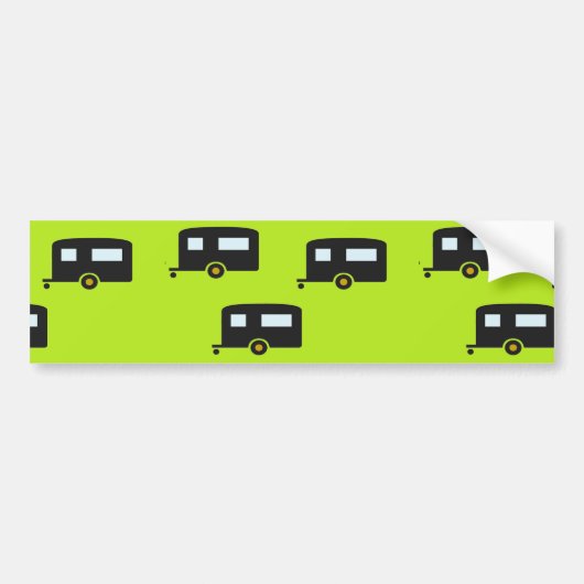 Kameraanhangwagens op groen bumpersticker (Voorkant)
