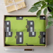 Kameraanhangwagens op groen tissuepapier (Geschenk)