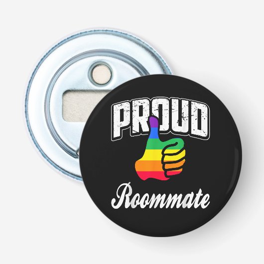 Kamergenoot Gay Pride Button Flesopener (Voorkant)