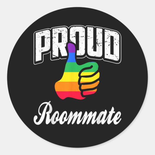 Kamergenoot Gay Pride Ronde Sticker (Voorkant)