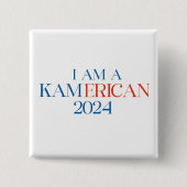 KAMERICAN SQUARE PIN VIERKANTE BUTTON 5,1 CM (Voorkant)