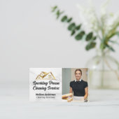 Kamerjuffrouw Maakt Hotelkamers Schoon Visitekaartje (Staand voorkant)