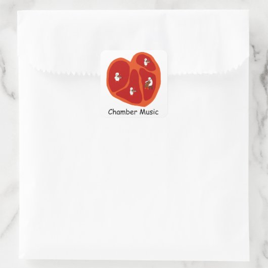 kamermuziek vierkante sticker (Tas)