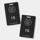 Kamernummer | Zwarte Zakelijke Sleutelhanger van d Badge (Voor- en achterkant)