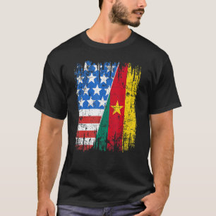 Kameroen-Amerikaanse vlag Kameroen Verenigde State T-shirt