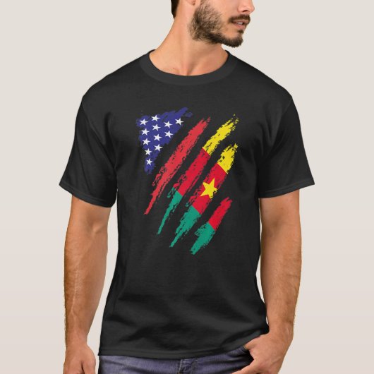 Kameroen - Amerikaanse vlag - Patriot Heritage T-shirt (Voorkant)