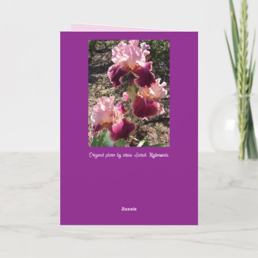 Kameroen Bloemen Bloemen Iris Irises Moederdag Kaa Kaart (Achterkant)