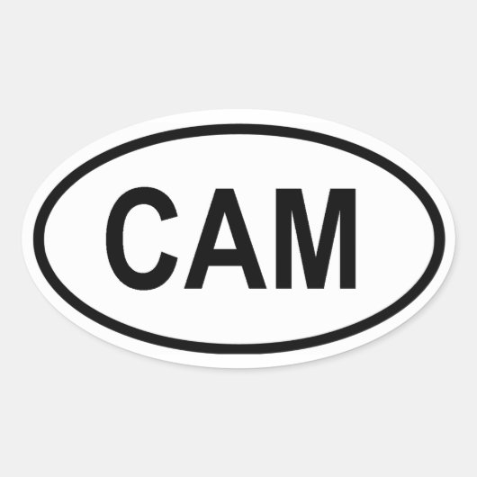 Kameroen "CAM" Ovale Sticker (Voorkant)