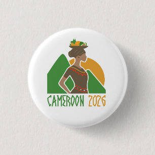 Kameroen Douala 2026 Internationale Conventie Spel Ronde Button 3,2 Cm