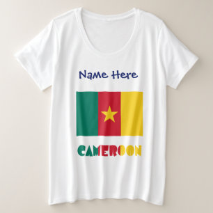 Kameroen en gepersonaliseerde Kameroense vlag  Grote Maat T-shirt