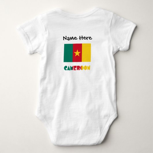 Kameroen en Kameroense vlag met Jouw naam Romper (Achterkant)