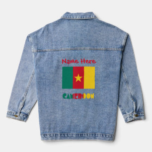 Kameroen en Kameroense Vlag Rood Personalisatie  Denim Jacket