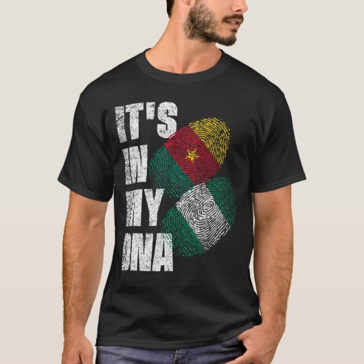 Kameroen en Nigeriaanse Mix DNA-vlag T-shirt (Voorkant)