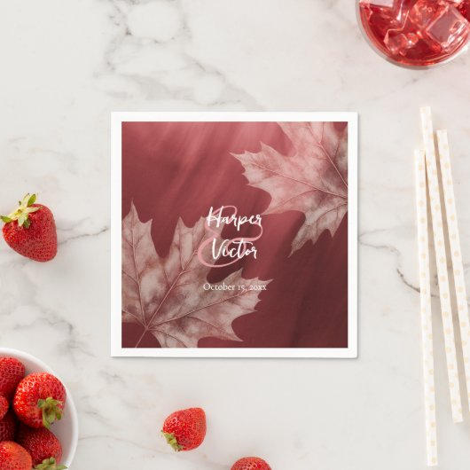 Kameroen esdoorn bladeren vallen bruiloft servette servet (Insitu)