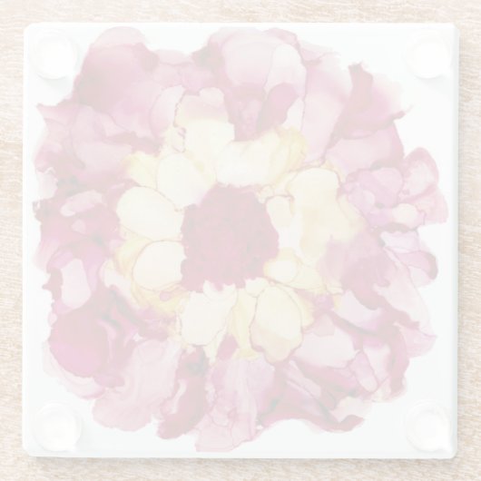 Kameroen & Geel Bloemglas Onderzetter Glazen Onderzetter (Achterkant)