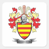 Kameroen gezinscrest wapenkat vierkante sticker (Voorkant)