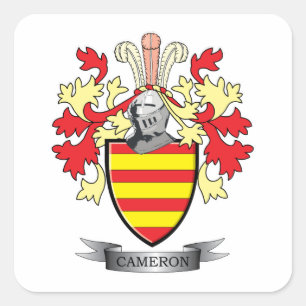 Kameroen gezinscrest wapenkat vierkante sticker