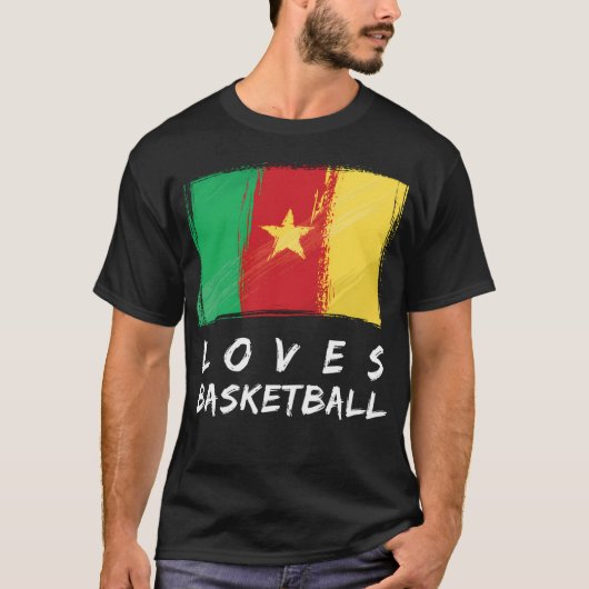 Kameroen houdt van basketbal t-shirt (Voorkant)