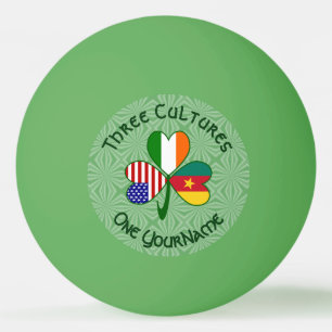 Kameroen Ierland VS Klavertje Vier Vlag Persoonlij Pingpongbal