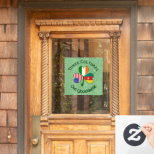 Kameroen Ierland VS Klavertje Vier Vlag Persoonlij Raamsticker