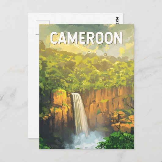 Kameroen Illustratie Reizen Art Vintage Briefkaart (Voorkant / Achterkant)