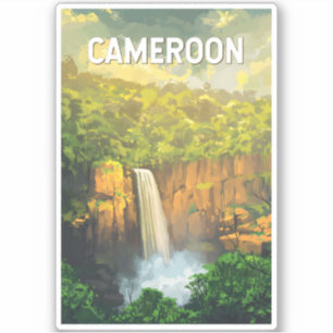 Kameroen Illustratie Reizen Art Vintage Sticker