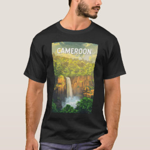 Kameroen Illustratie Reizen Art Vintage T-shirt
