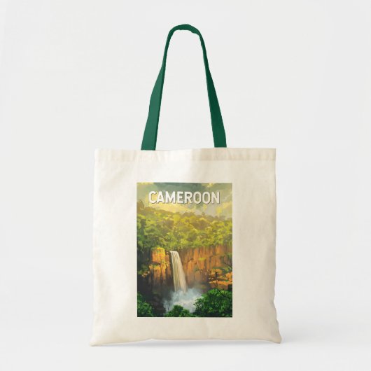 Kameroen Illustratie Reizen Art Vintage Tote Bag (Voorkant)