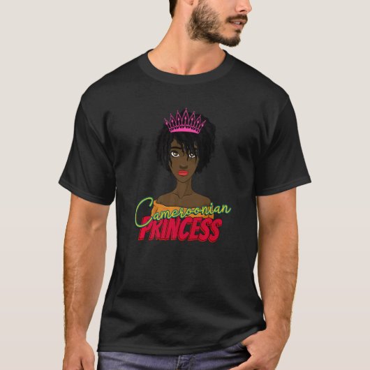 Kameroen Kameroen Afrika trots prinses koningin M T-shirt (Voorkant)