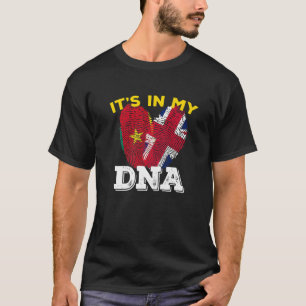 Kameroen Kameroen Engeland Vlag hand gemengd dn T-shirt