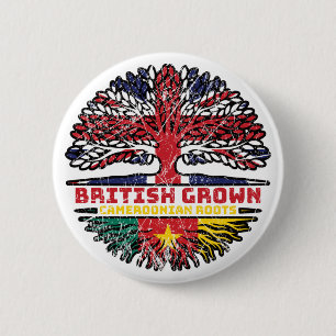 Kameroen Kameroen Verenigd Koninkrijk Brits Ronde Button 5,7 Cm