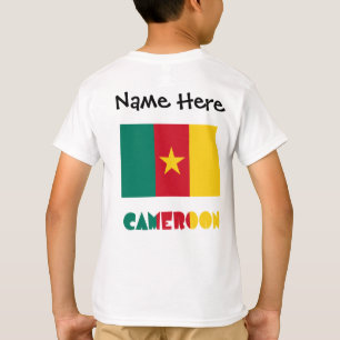 Kameroen Kameroense Vlag Zwart Personalisatie T-shirt