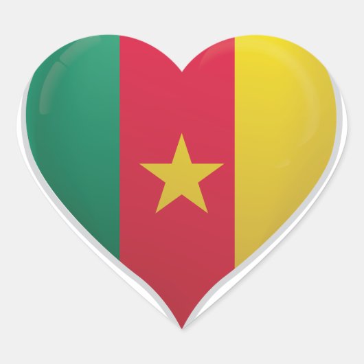 Kameroen liefde vlag trots hart sticker (Voorkant)