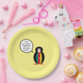 Kameroen praat mevrouw Penguin gepersonaliseerd Papieren Bordje (Feest)