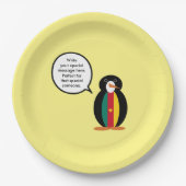 Kameroen praat mevrouw Penguin gepersonaliseerd Papieren Bordje (Voorkant)