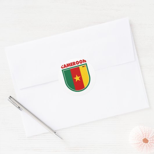 Kameroen Ronde Sticker (Envelop)