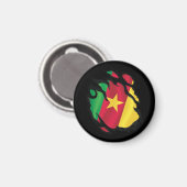 Kameroen verscheurde vlag magneet (Voorkant / Achterkant)