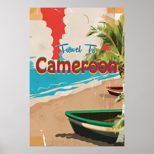Kameroen vintage reisposter poster (Voorkant)