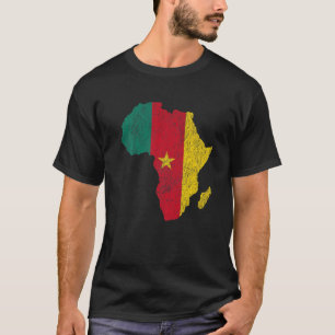 Kameroen vlag Afrika Continent Silhouette Gift Cam T-shirt