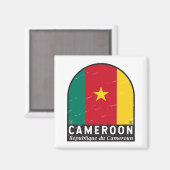 Kameroen Vlag Embleem Noodlijdende Magneet (Voorkant / Achterkant)